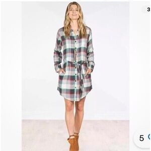 MATILDA JANE size L Shirt Dress Coming to Town Plaid No Belted Pockets Pleats